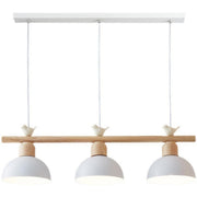 3-Light Yellow Dome and Bird Island Pendant Light