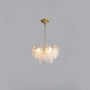 3 Tiers Clear Glass Pendant Chandelier Adjustable Height