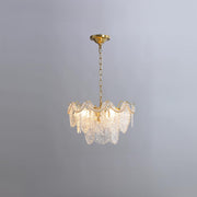 3 Tiers Clear Glass Pendant Chandelier Adjustable Height