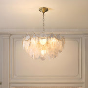 3 Tiers Clear Glass Pendant Chandelier Adjustable Height