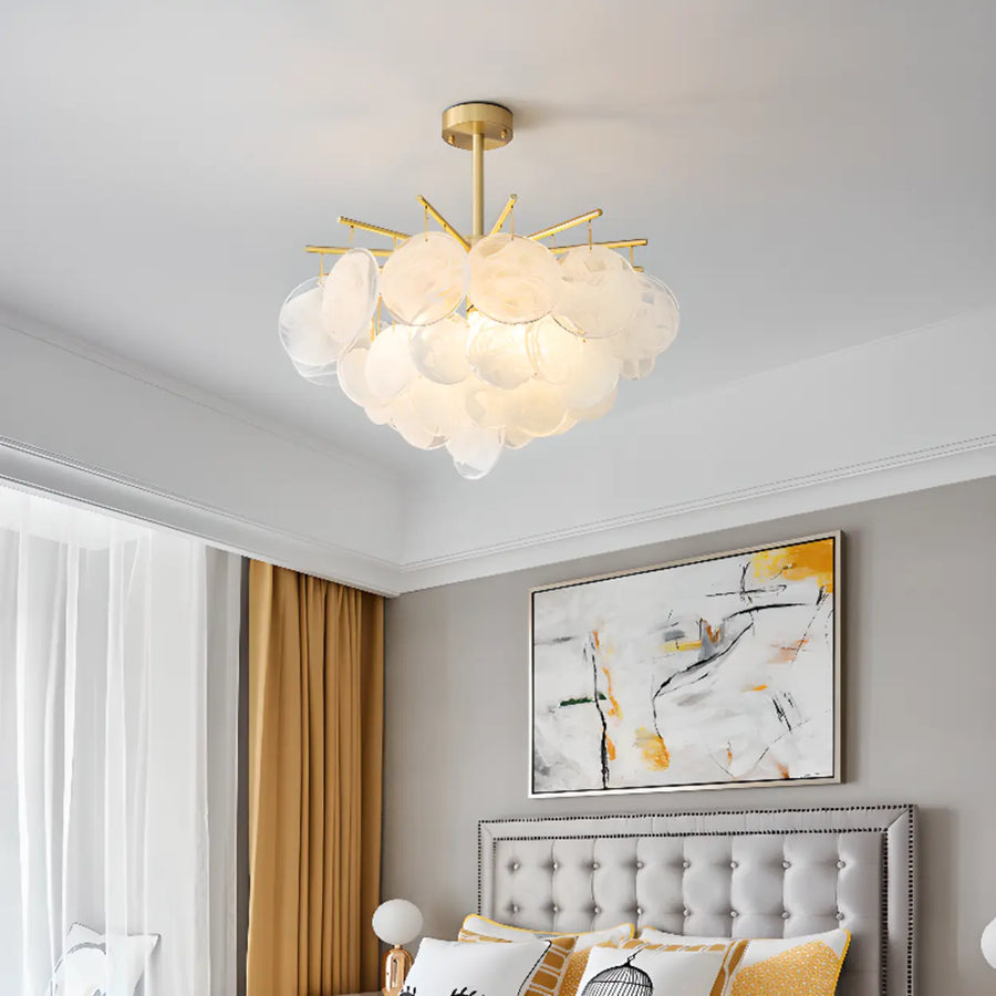 3 Tiers Round Clear Glass Shades Pendant Light