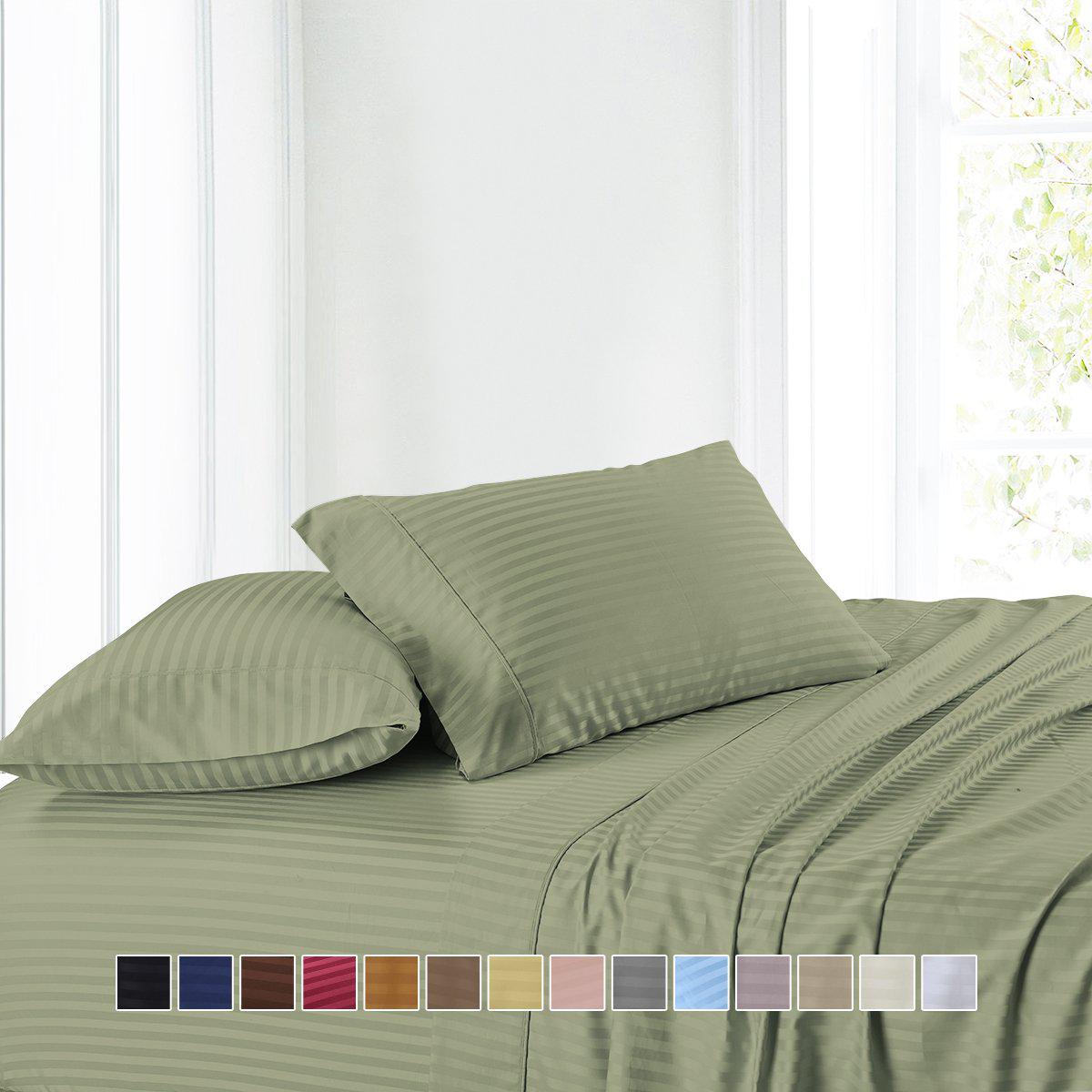 Attached Waterbed Sheet Set Stripe 300 Thread Count