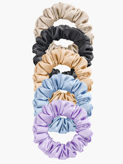 5Pcs Bundle 100% Mulberry Silk Classic Hair Scrunchies - 2cm