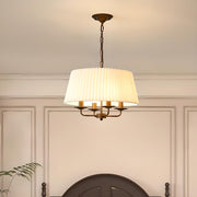 4 Lights Drum Adjustable Height Pendant Chandelier