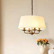 4 Lights Drum Adjustable Height Pendant Chandelier