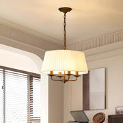 4 Lights Drum Adjustable Height Pendant Chandelier