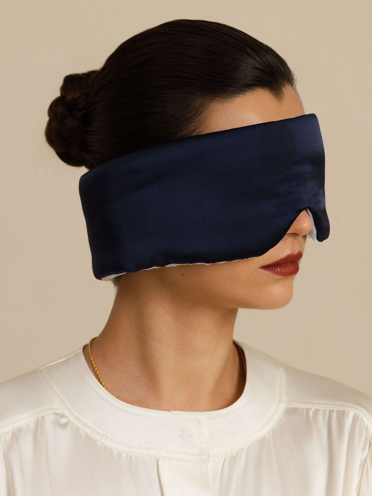 100% Mulberry Silk Double-Sided Eye Mask With Silent Velcro Closure