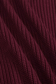 Chunky Knit Women's Cropped Cardigan in Burgundy