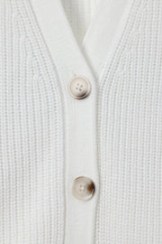 Chunky Knit Women's Cropped Cardigan in Cloud