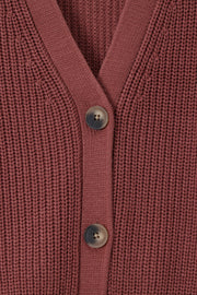 Chunky Knit Women's Cropped Cardigan In Ember