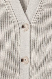 Chunky Knit Women's Cropped Cardigan in Oat