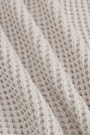 Chunky Knit Women's Waffle Cardigan in Oat