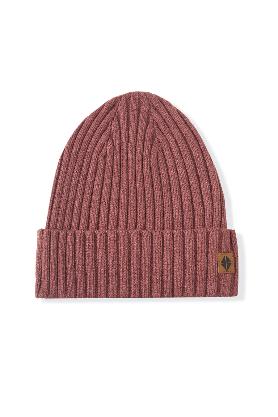 Chunky Knit Adult Ribbed Beanie in Ember