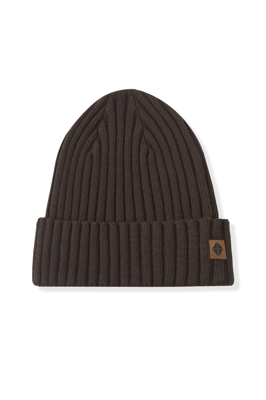 Chunky Knit Adult Ribbed Beanie in Espresso