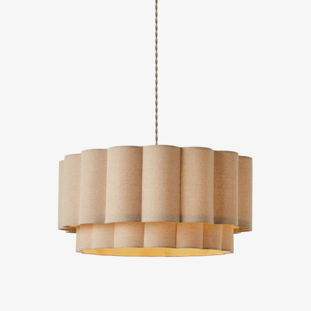 Corolla Fluted Linen Pendant Lamp