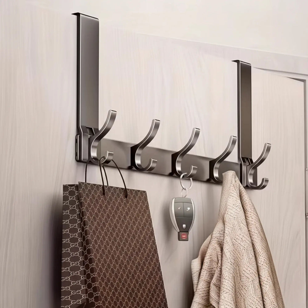 Sleepwyn Over Door Hook Organizer Rack with 5 Hooks