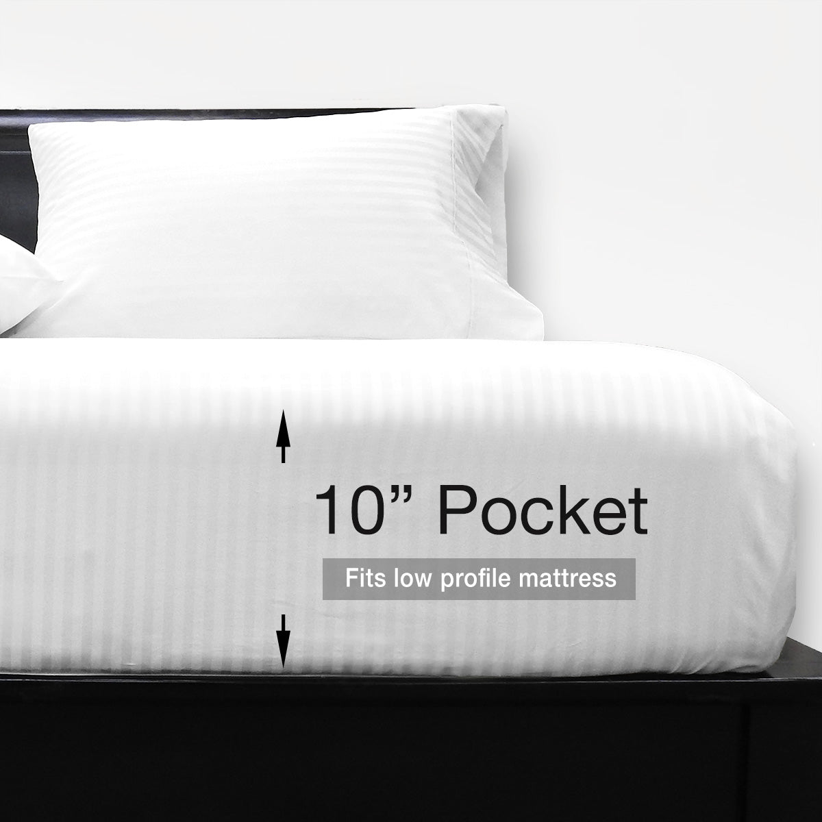 USA Low Profile (7-10 Inches) 608 Damask Stripe Sheet Set