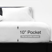 USA Low Profile (7-10 Inches) 608 Damask Stripe Sheet Set