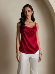 19Momme Silk Cowl Neck Camisole Top