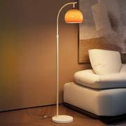 65-Inch Adjustable Arc Floor Lamp with Orange Glass Shade