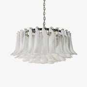 Petals White Glass Chandelier