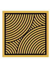 100% Mulberry Silk Semicircular Geometry Printed Scarf - Size 90x90cm