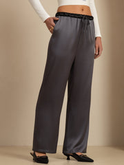 19Momme Silk Women’s  Drawstring Casual Pants With Deep Side Pockets