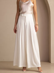 19Momme Silk Women’s High Waist Wide Leg Pleated Palazzo Pants