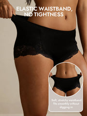 100% Mulberry Silk High Rise Knickers Lace Trim Panty