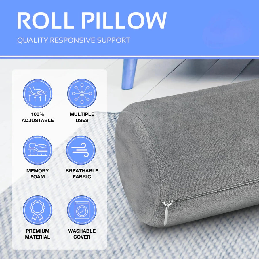 Sleepwyn Neck Roll Bolster Pillow (2 Packs)
