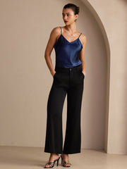 100% Mulberry Silk Women''s Adjustable Spaghetti Strap V Neck Camisole Top
