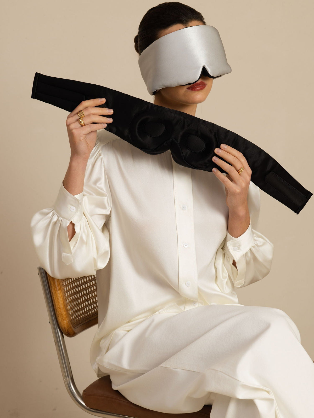 100% Mulberry Silk 3D Contoured Eye Mask With Velcro Closure