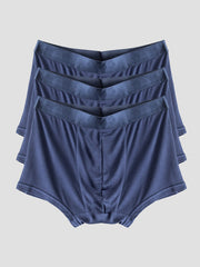 3Pcs Mens 100% Mulberry Silk Boxer Briefs Underwear