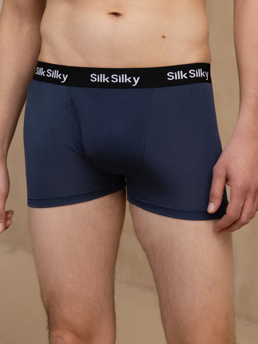 100% Mulberry Silk Men's Comfort Breathable Boxer Brief Underwear