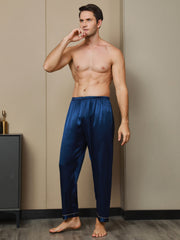 100% Mulberry Silk Men's Pajama Pants With Elastic Waist