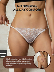 100% Mulberry Silk Thong Lace Adjustable G-String Sexy Panty
