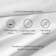 Egyptian Cotton Sheets USA – Oversized with 22” Deep Pockets – Luxury & Heavy 1000 Count