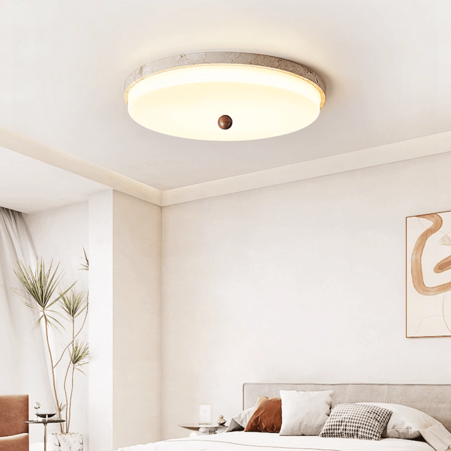 Aeon Travertine Orb Ceiling Light