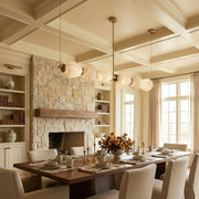 Alabaster Pebble Linear Chandelier
