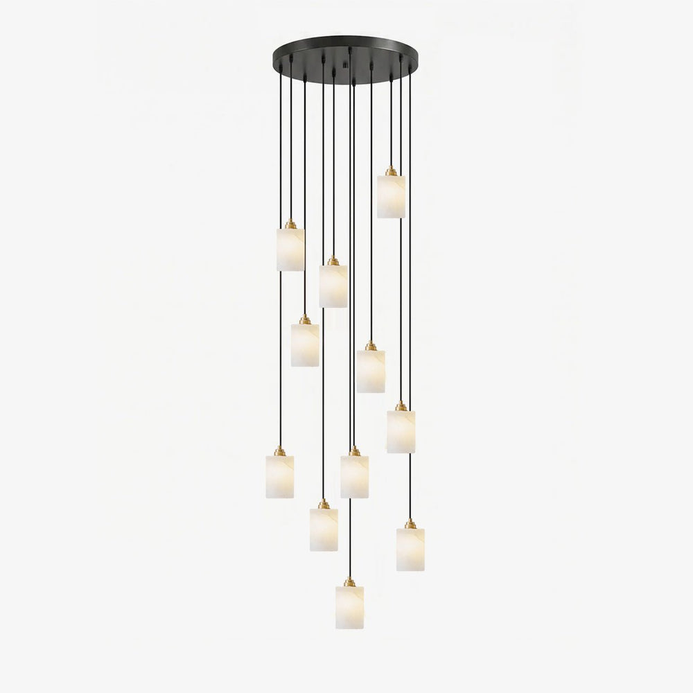 Alabaster Cylinder Cluster Chandelier