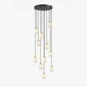 Alabaster Cylinder Cluster Chandelier
