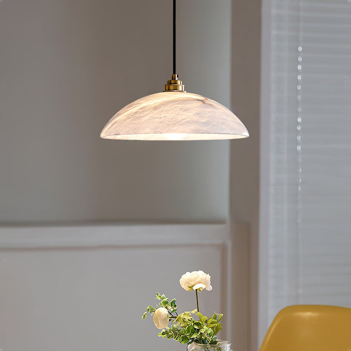 Alabaster Dome Swag Alabaster Pendant Lamp