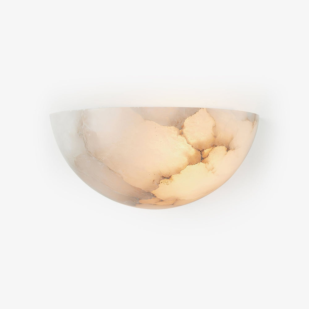 Alabaster Half-Moon Wall Sconce