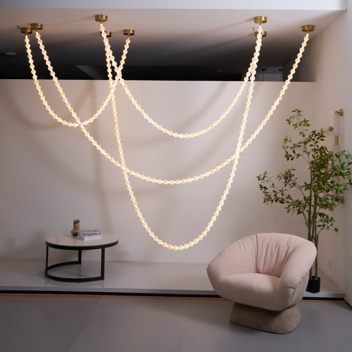 Alabaster Pearl Necklace Chandelier