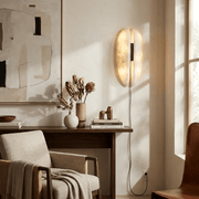 Alabaster Veil Plug-in Wall Sconce