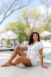 Women's Short Sleeve Pajama Set in Amalfi Coast