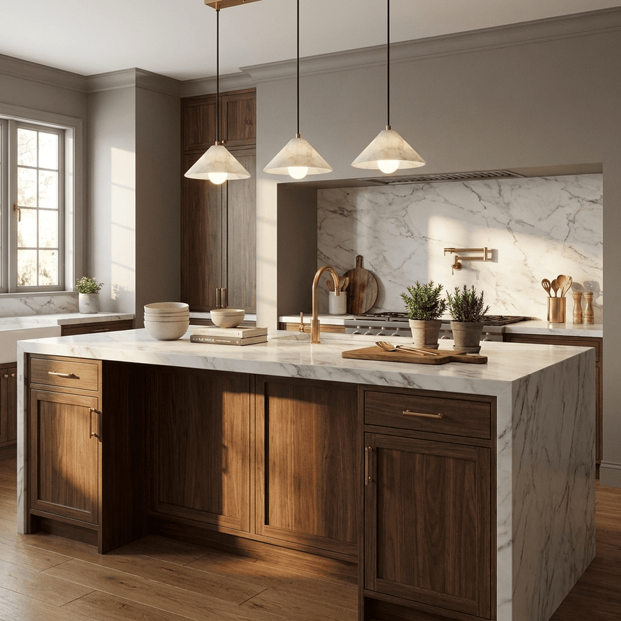 Amara Alabaster Cone Pendant Lamp
