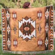 Sleepwyn Brown Aztec Reversible Woven Throw Blanket