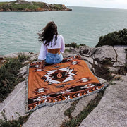 Sleepwyn Brown Aztec Reversible Woven Throw Blanket