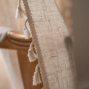 Sleepwyn Boho Tassel Cotton Linen Curtains Set (2pcs)